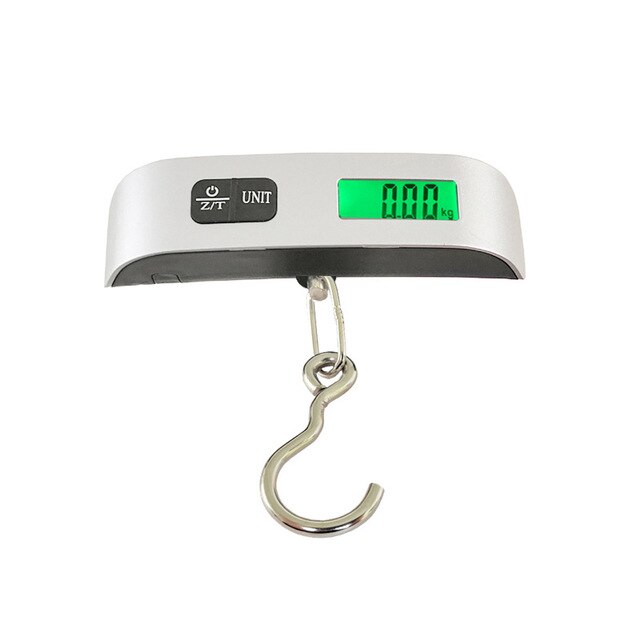50kg/110lb bagasjevekt bærbar digital elektronisk koffertvekt håndtert reiseveske som veier fiskekrok hengende vekt: Med krok