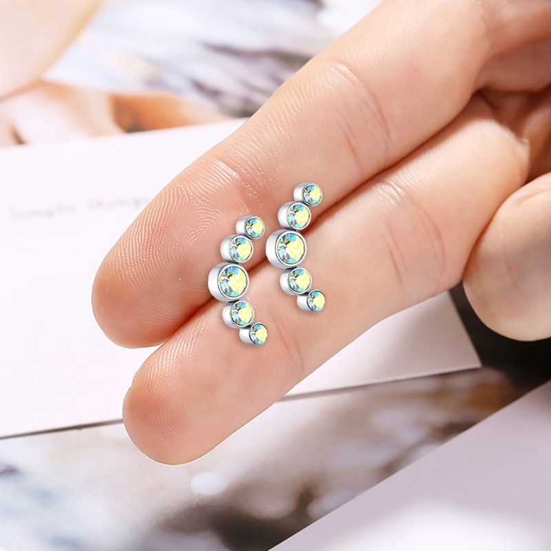 1 Uds. Pendiente de hélice para Piercing de cartílago de cristal, barra de acero inoxidable, pendientes para el trago, joyería Daith para mujer