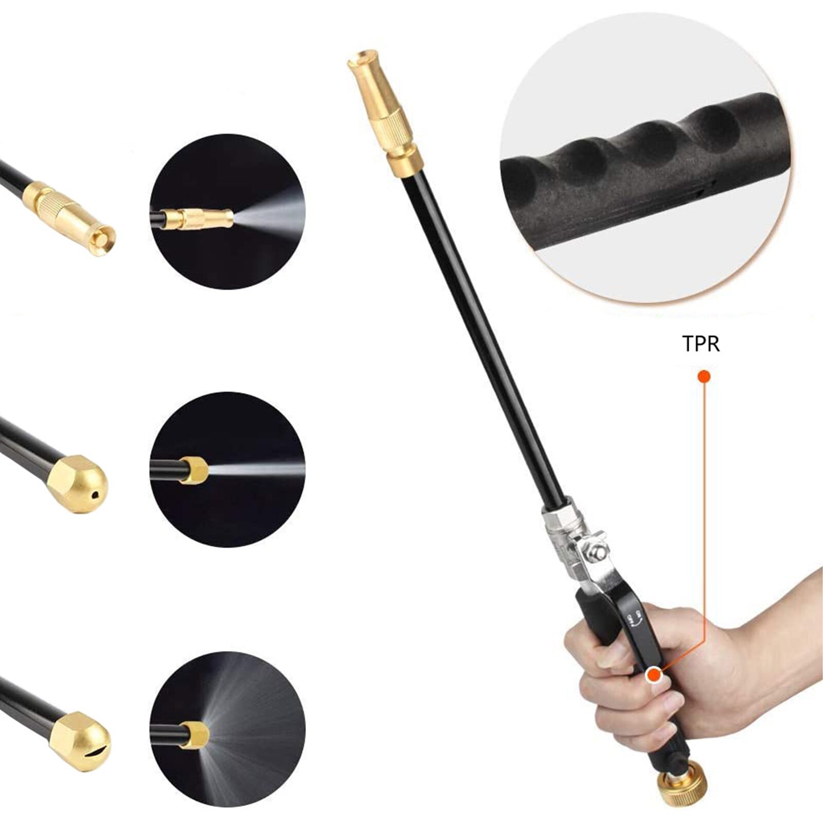 High Pressure Wand Hydro Water Jet Power Washer Water Hose Nozzle Glass Cleaner Garden Sprayer Car Wash Window Washing