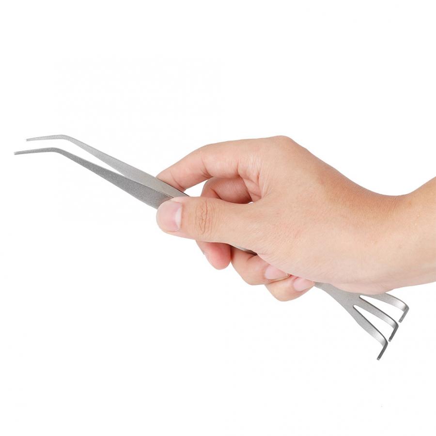2-in-1 Stainless Steel Root Rake Bonsai Tweezers Soil Farming Tool with Ergonomical Handle.
