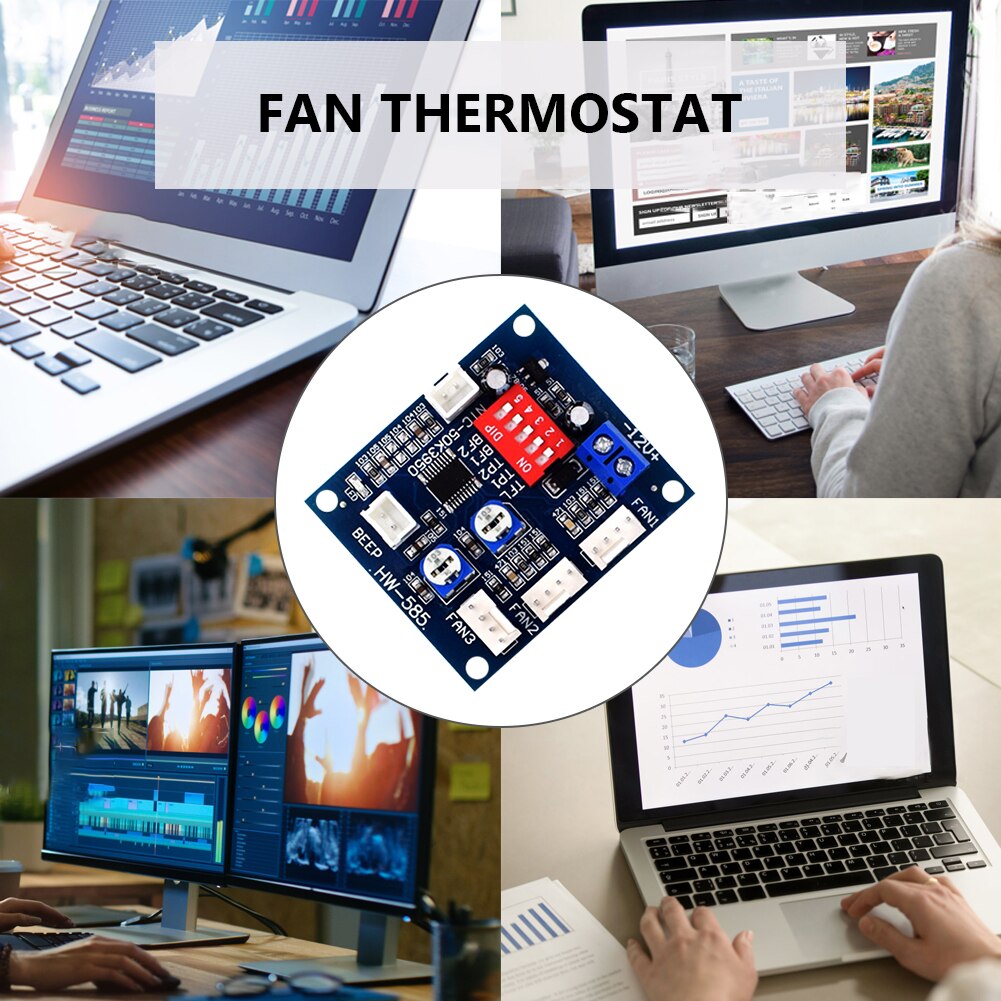 Computer Fan Thermostat Governor HW-585 PWM Speed Temperature Controller 4 Wire Computer Fan Thermostat Module
