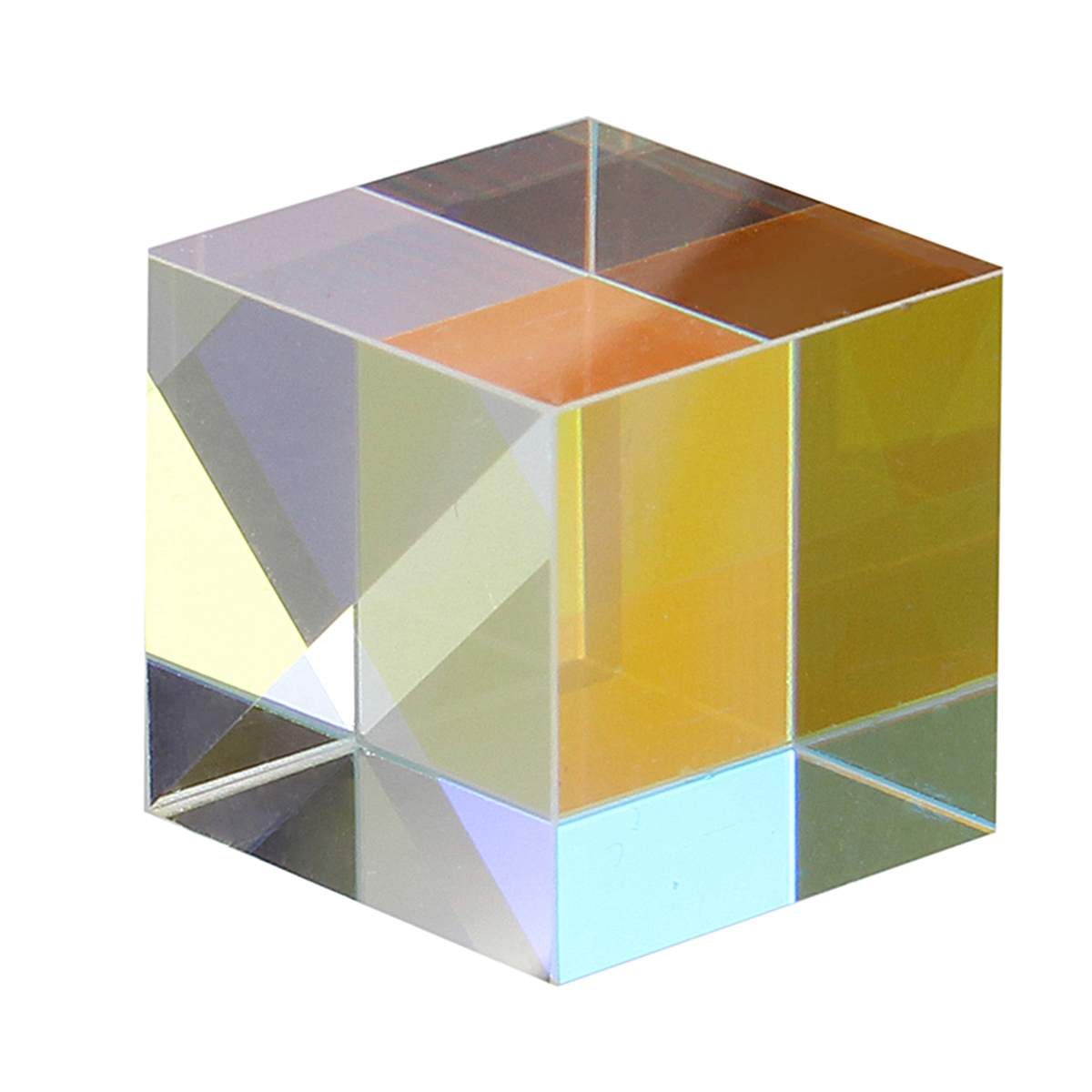 25x25mm Prism Cube Six-Sided Bright Light Combine Cube Prism Stained Glass Beam Splitting Prism Optical Experiment Instrument