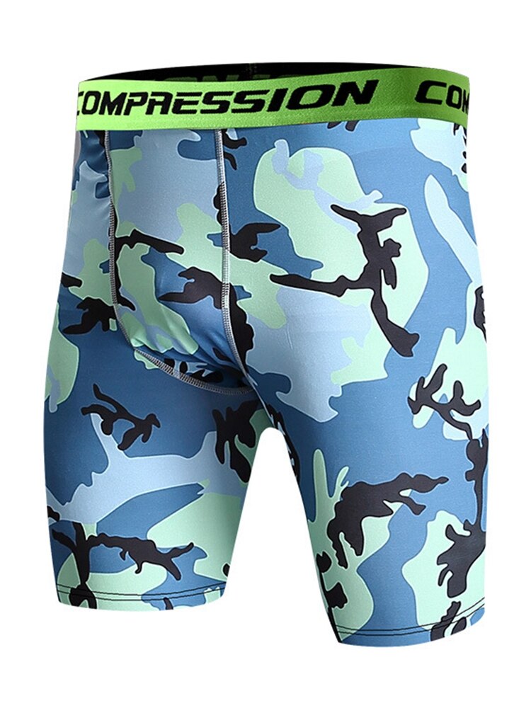 Mens Short Compression Tights Bodybuilding Shorts Fitness Workout Gyms Shorts Male Elastic Pants Trousers