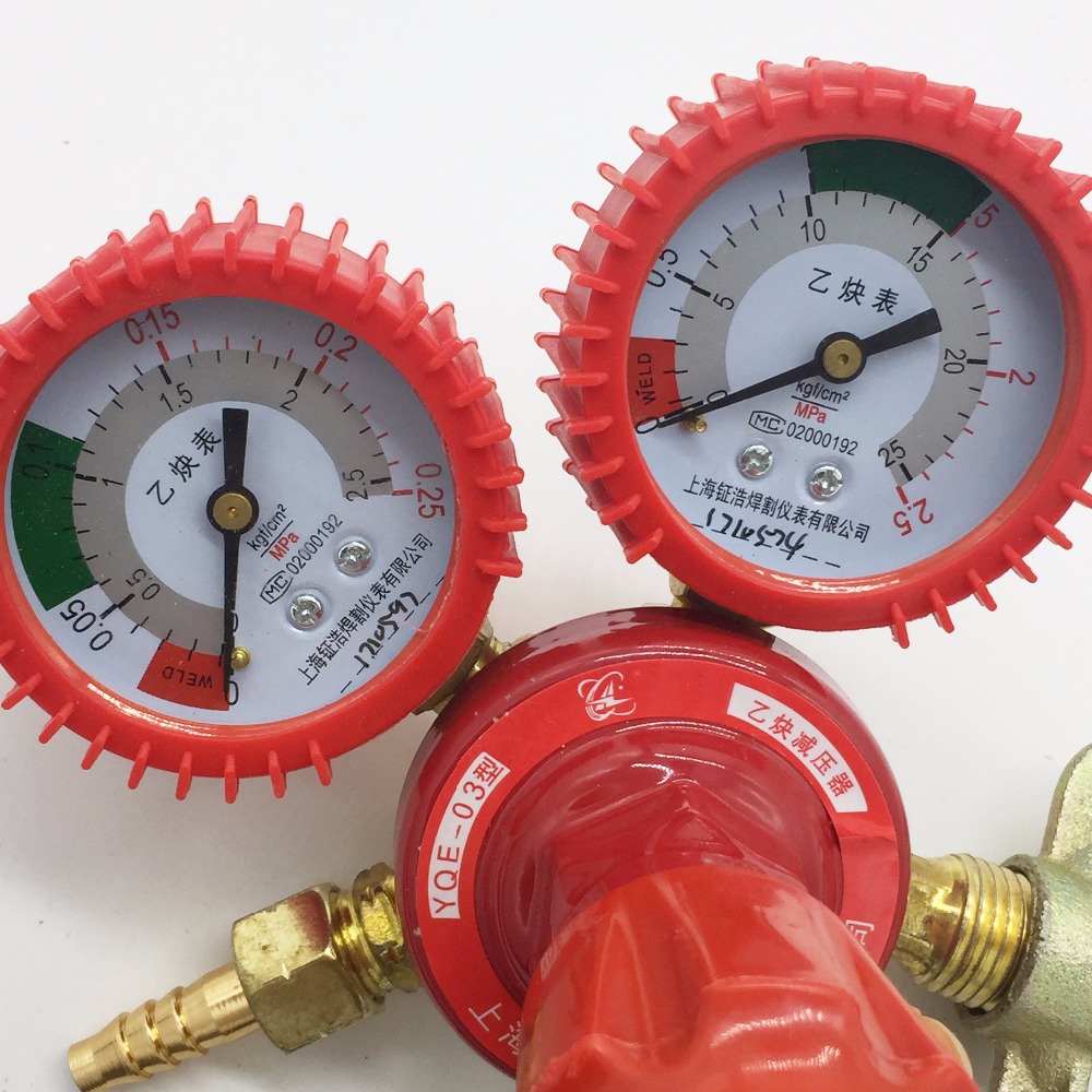 G5/8 ''-14 shockproof acetyleen drukregelaar gasfles manometer