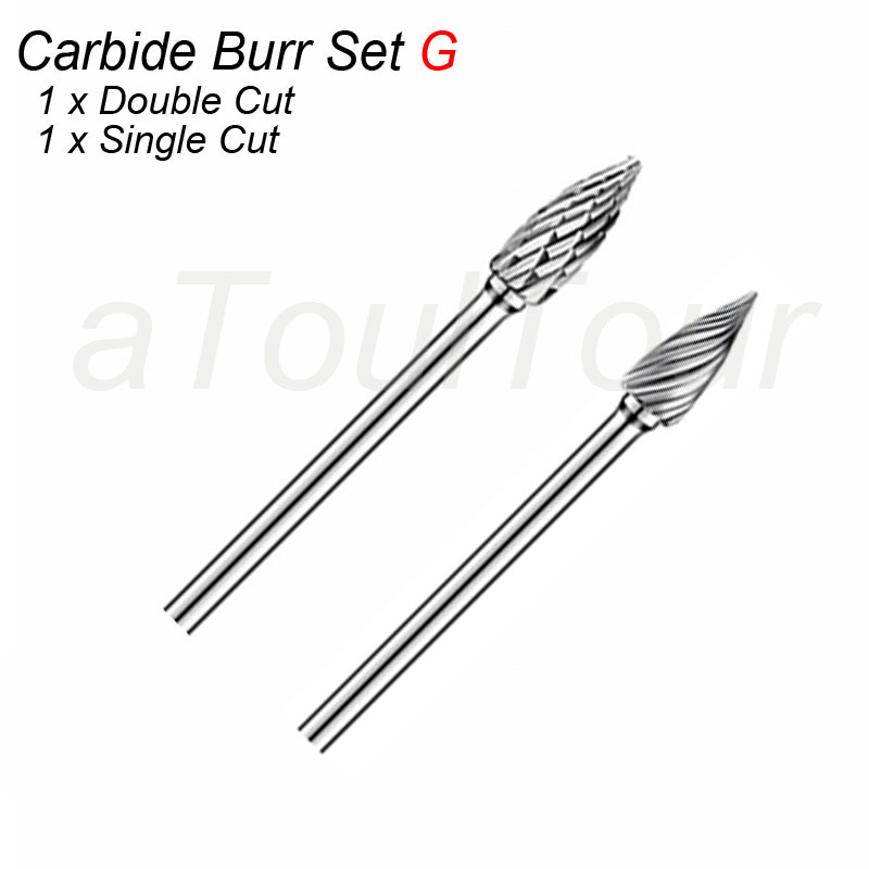 3mm Shank Cutter Tungsten Carbide Milling Cutter Bit Rotary Tool Burr Double Single Cut for Metal Wood Plastic Stone Grinding: Milling Bit Cutter G