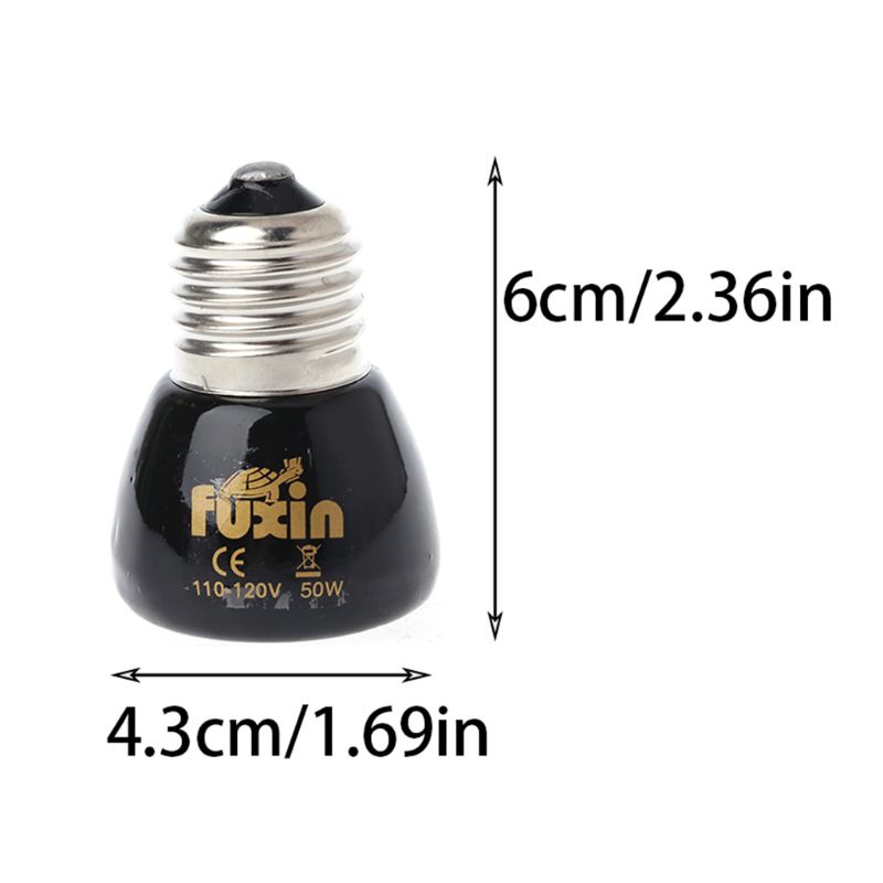 Luz de calefacción para mascotas, 25W, 50W, 75W, 100W, Mini lámpara de calor infrarroja de cerámica, Bombilla negra para incubadora de reptiles, 110 - 120 V