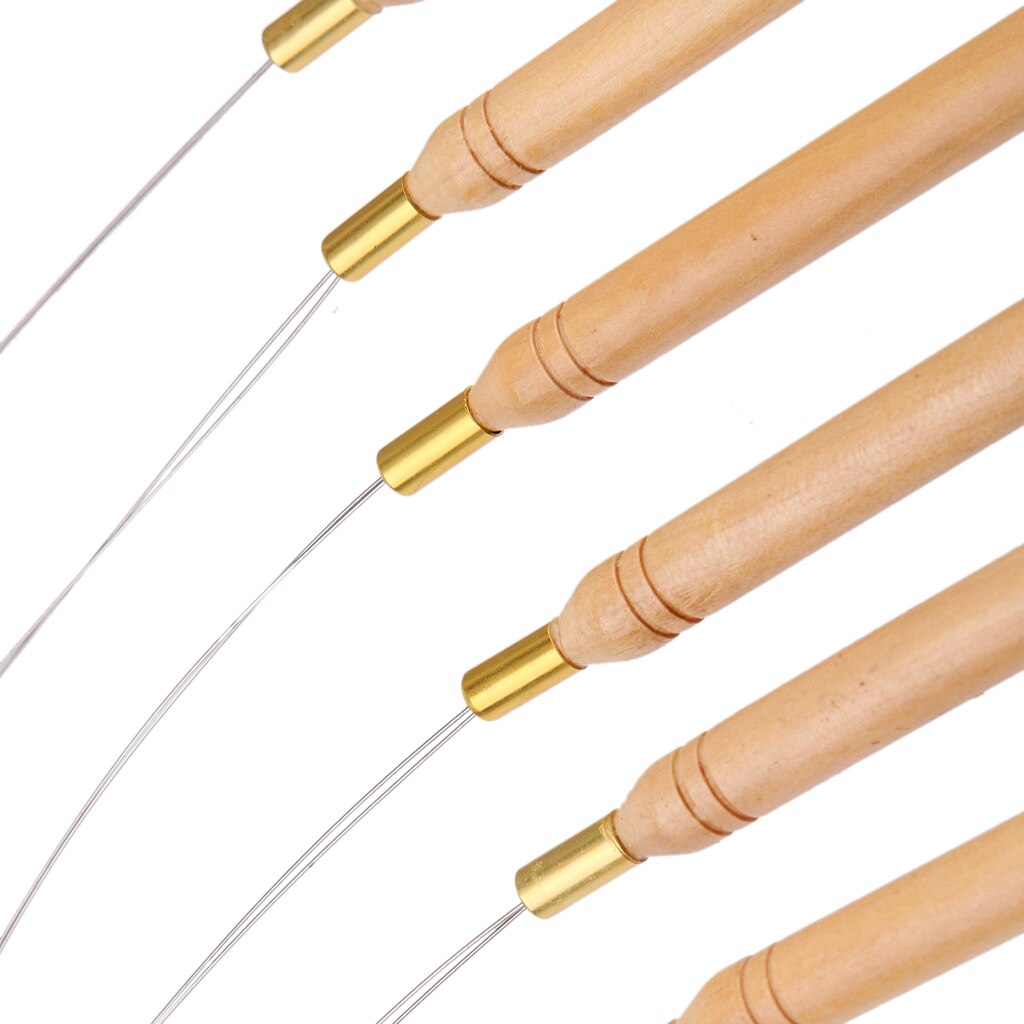Herramienta enhebradora de agujas de tracción de bucle de extensión de cabello fino, 12 juegos, nueva