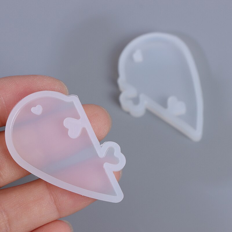 Molde de silicona líquida para hacer joyas, abalorios de resina UV, corazón de amor, moldes para colgantes, bricolaje, decoración, joyería, 1 Uds.