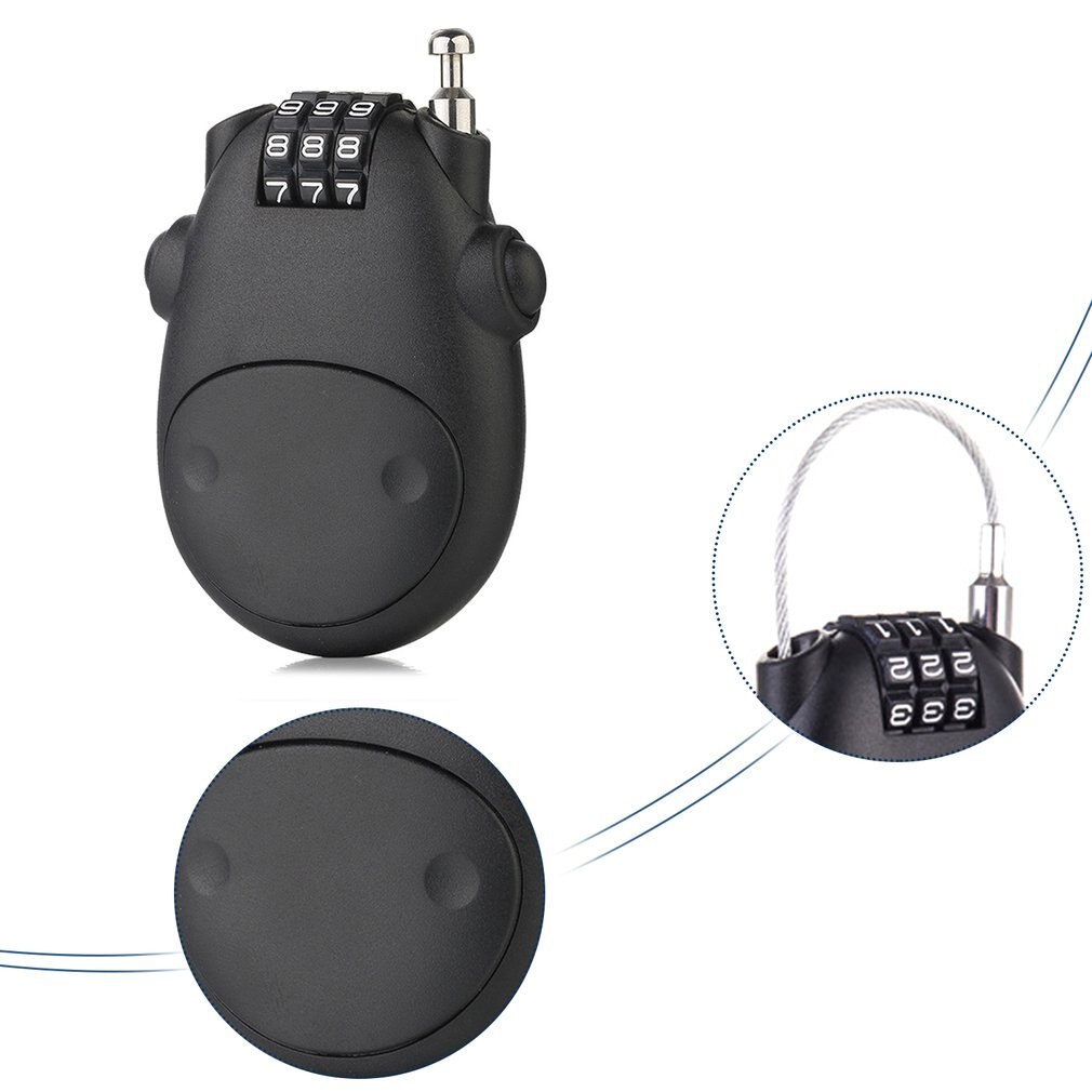 Telescopic Wire Rope Steel Cable Wire Code Lock Security Lock Suitcase Car Sled Motorcycle Digit Password Lock