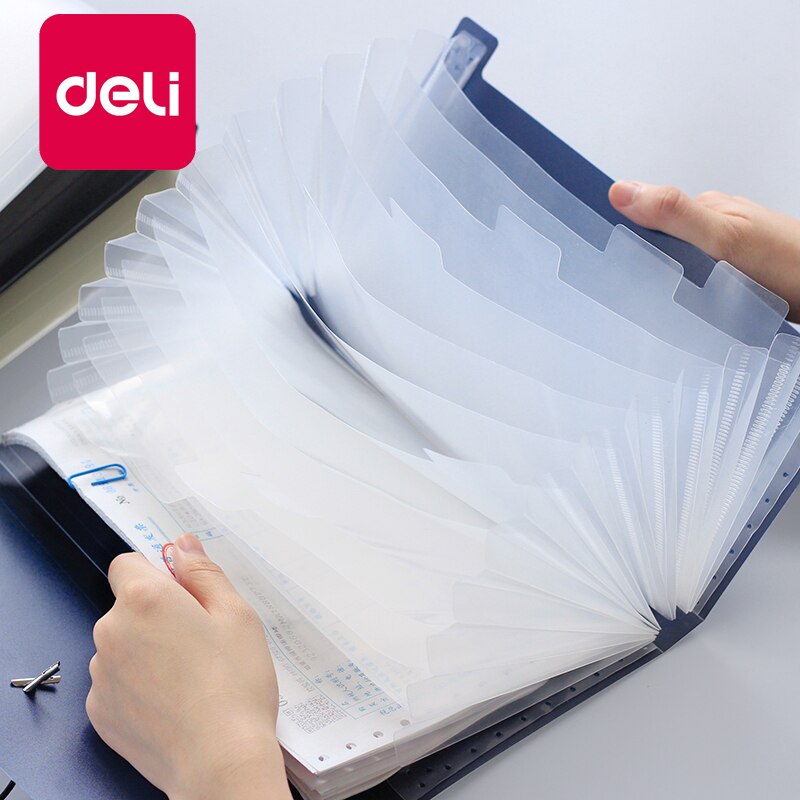 Deli 2PCS File Folder Organ Bag A5 Organizer box Paper Holder Document Folder Multi-function Storage Finishing Office Supplies