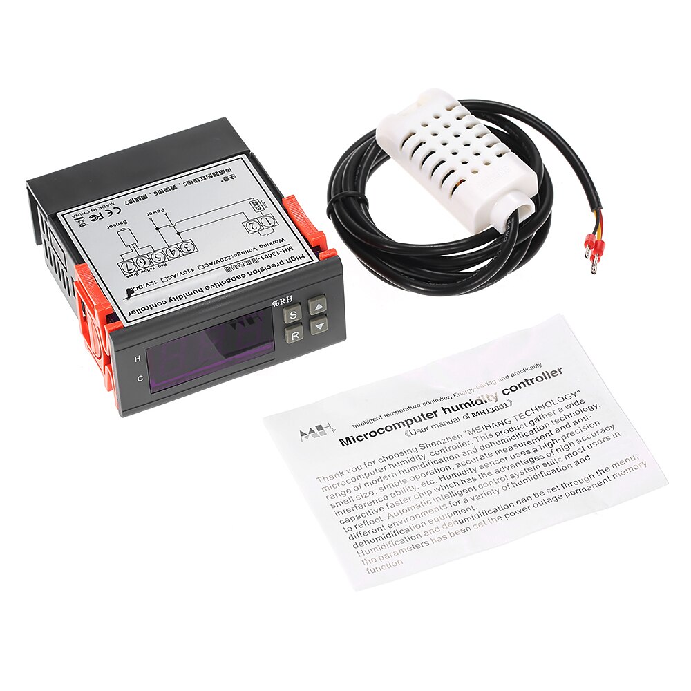 10A 220V Mini Digital Air Humidity Control Controller Measuring Range 1% ~ 99% with Sensor