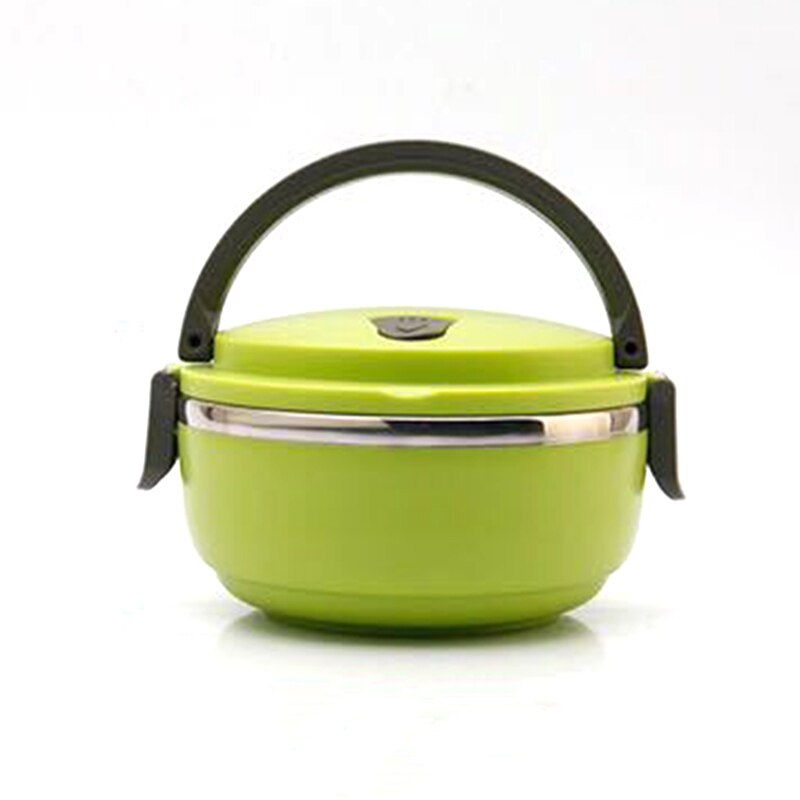 Stainless Steel Lunch Box Outdoor Thermos Vacuum Insulated Food Flask Box Portable Student Food Container 15*8.5cm: Green