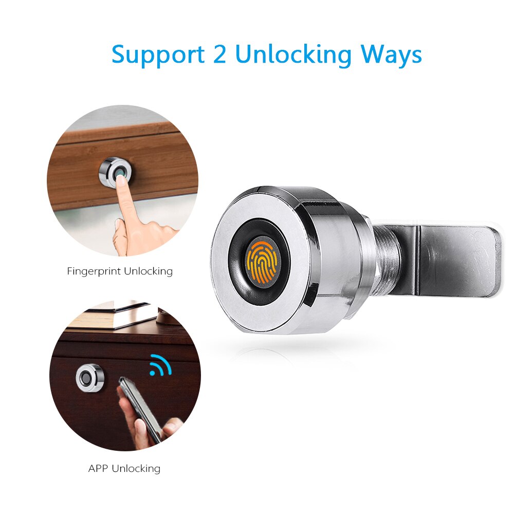 Smart Drawer Lock Fingerprint APP Unlocking Electronic Cabinet Locks 100 Fingerprints Rechargeable Keyless Built-in Smart Lock