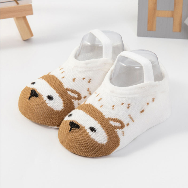 Cartoon Baby Sokken Zachte Katoenen Antislip Pasgeboren Kids Boot Sokken Brief Gedrukt Elastische Baby Baby Jongen Meisje vloer Sokken: White fox