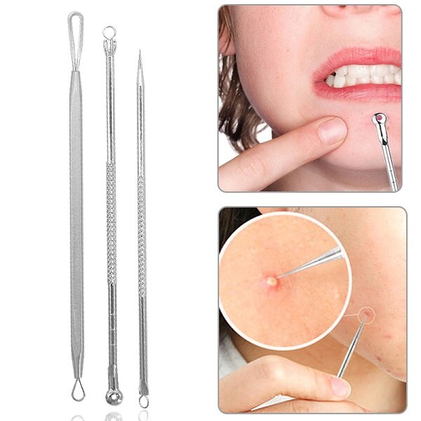 Stainless Steel Pimple Acne Extractor Blackhead Remover Needles Pimple Blemish Acne Treatments Face Skin Care Tools Needles Set: Style 1