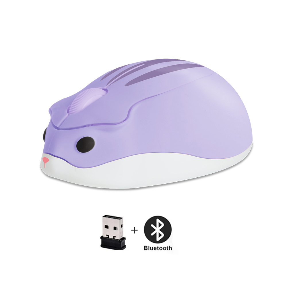 Cute 2.4G Wireless Mouse Ergonomic Optical USB Mice Kawaii Cartoon Hamster Mouse For PC Laptop Tablet Computer Kids: Watermelon red