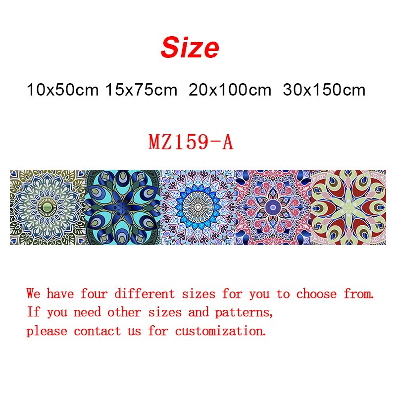 Mandala mönsterremsa keramiska plattor väggdekal garderob trappor kök heminredning väggdekaler vattentät pvc konst fresk: Mz159-1 / 30 cmx 150 cmx 1pc