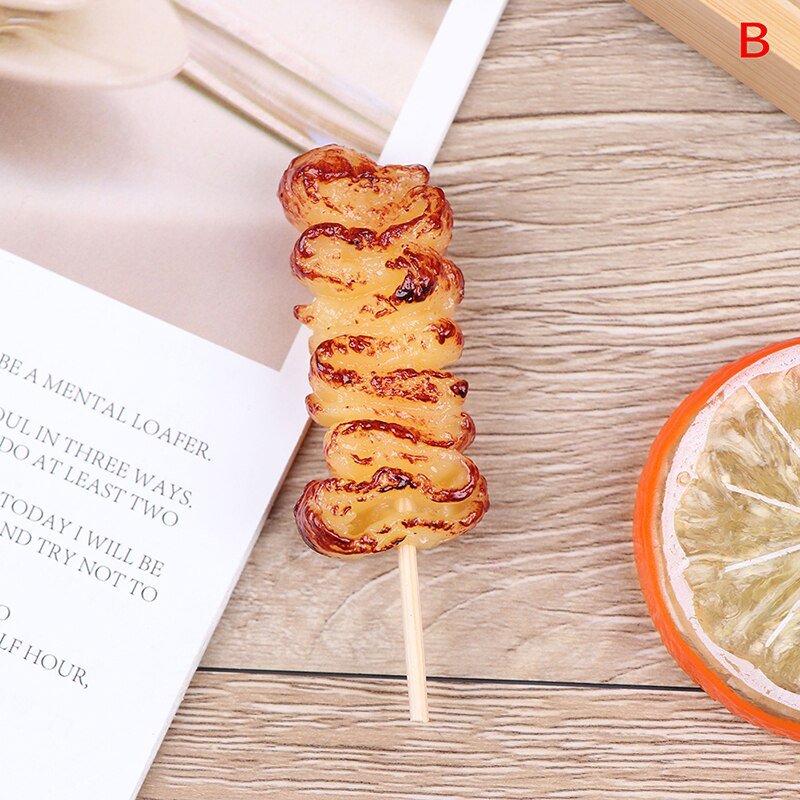 Mini Pretend Food Simulation BBQ Miniature Black BBQ Grill Garden Outdoor Accessory For Doll House Kitchen Decoration Toys: Type1 - B