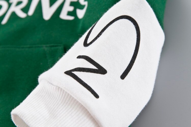 Ropa de bebé de primavera y otoño, sudaderas con capucha de algodón para niños y niñas, blusas con letras para bebés, sudaderas con capucha para niños, tops