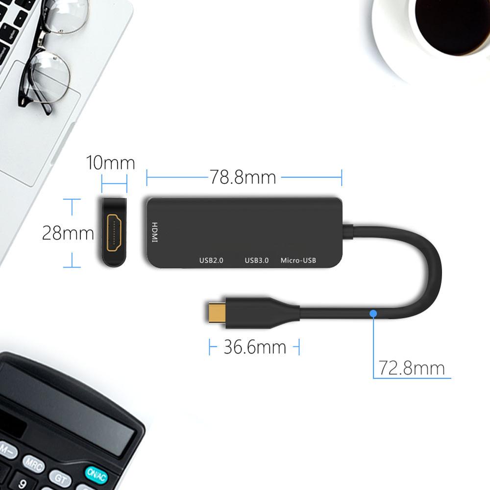Onvian usb c hub  to 4k hdmi hub usb 3.0 usb 2.0 adapter type c usb hub 3.1 splitter port til macbook pro huawei xiaomi samsung