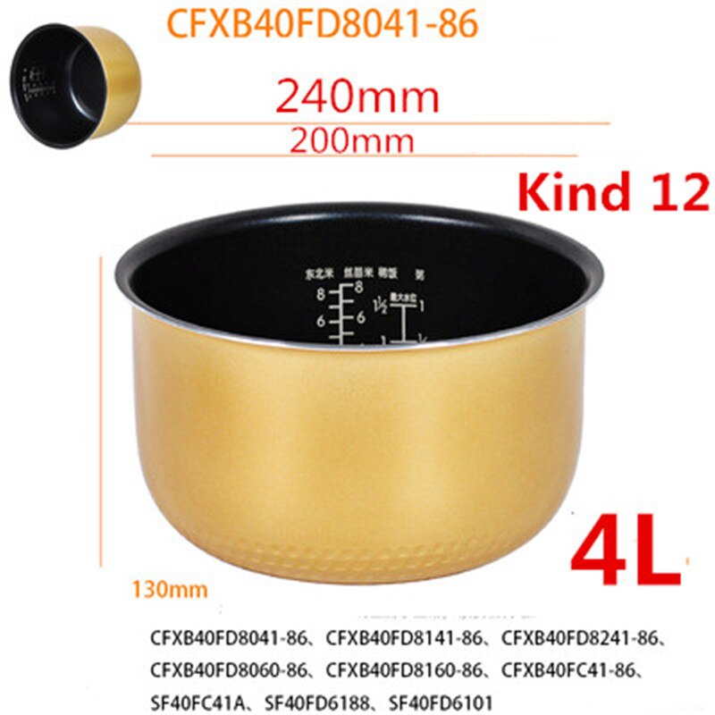 Reiskocher Liner für SUPOR Druck Herde Lnnenstadt Topf Reiskocher Kochtopf Schwarz topf Inneren Topf Nicht-Stock topf Innen Topf: K