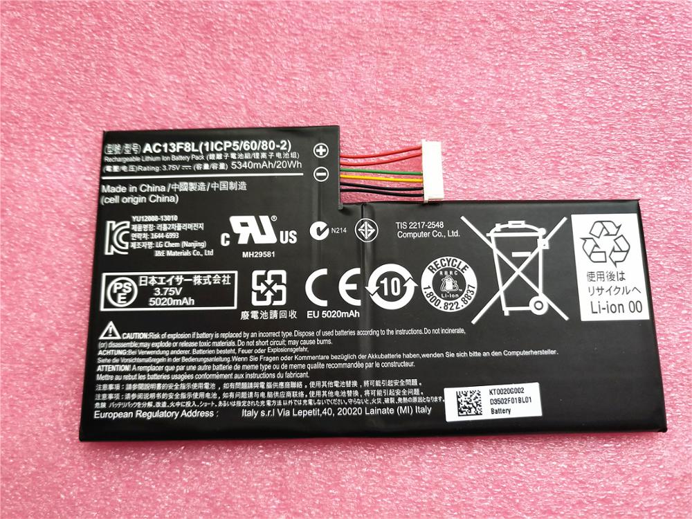 AC13F3L... AC13F8L de batería para Acer iconia Tab A1-810 sustituye W4-820P W4-820