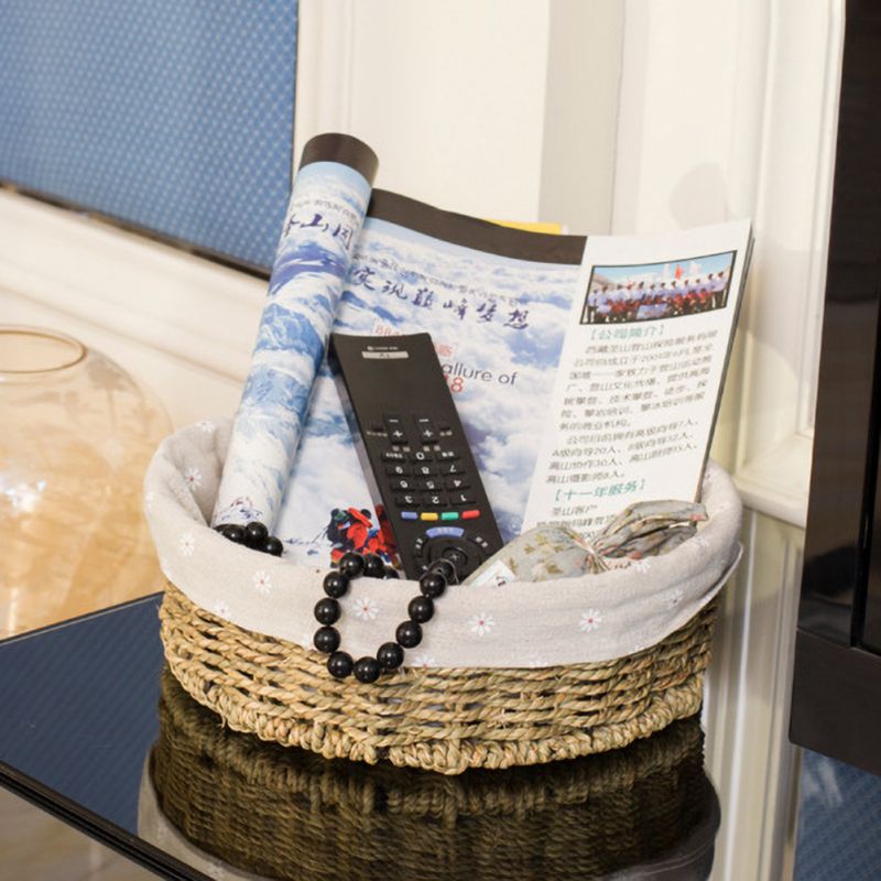 Multifunctional Woven Basket Storage Basket For Toilet Tank Top Decorative Basket For Closet, Bedroom, Bathroom, Entryway, Offic