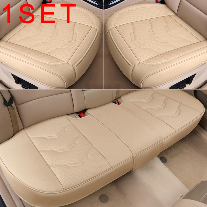 Vier Seizoenen Universele Autostoel Cover Set Pu Leer Ademend Zitkussen Protector Anti-Slip Past Voor 99% Auto auto Goederen