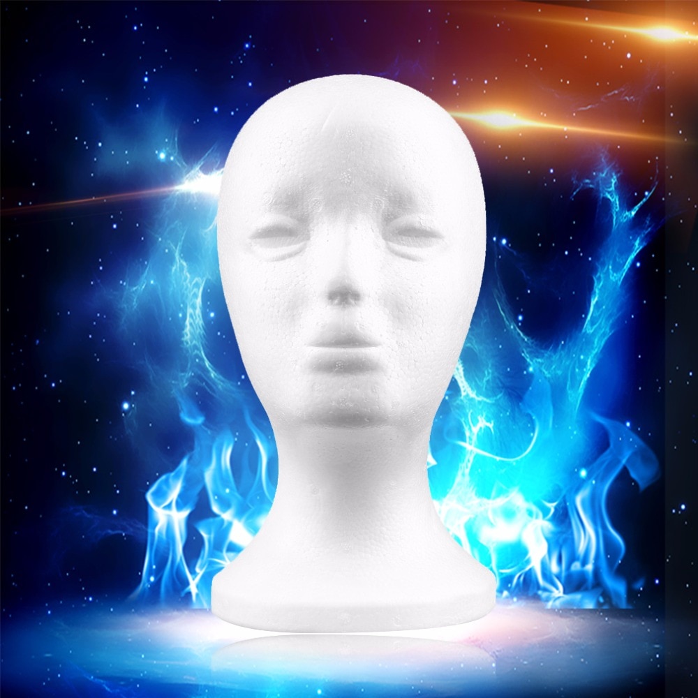 1pc duurzame witte vrouwelijke piepschuim mannequin mannequin hoofd model schuim pruik haar bril display bril hoed display standaard