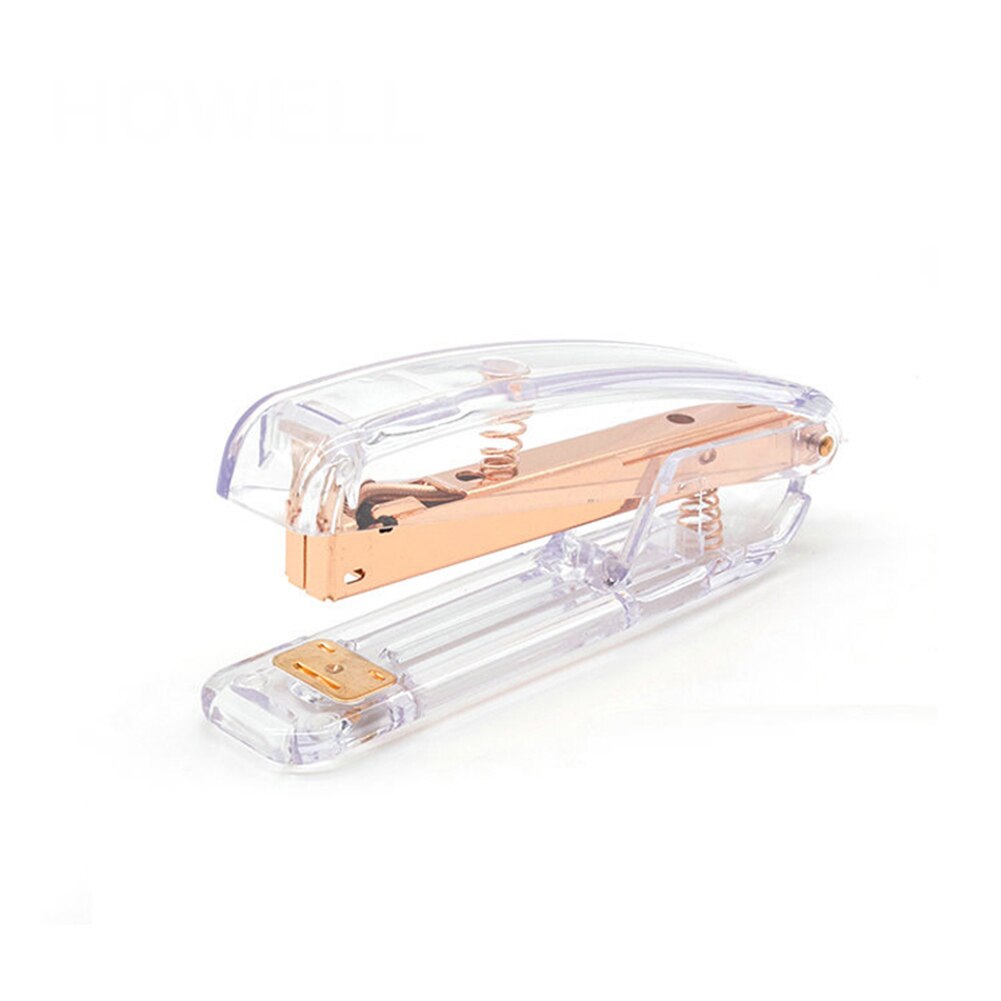 Transparent Metal Stapler with Staples Mini Cute Book Stapler Paper Stapling Stapler Stapling Machine Office School Stationery