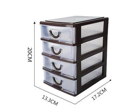Storage Drawers Mini 2 3 Layers Desktop Drawer Storage Box Sundries Case Small Objects Cosmetics Box Desktop Organizer: brown 4 layer