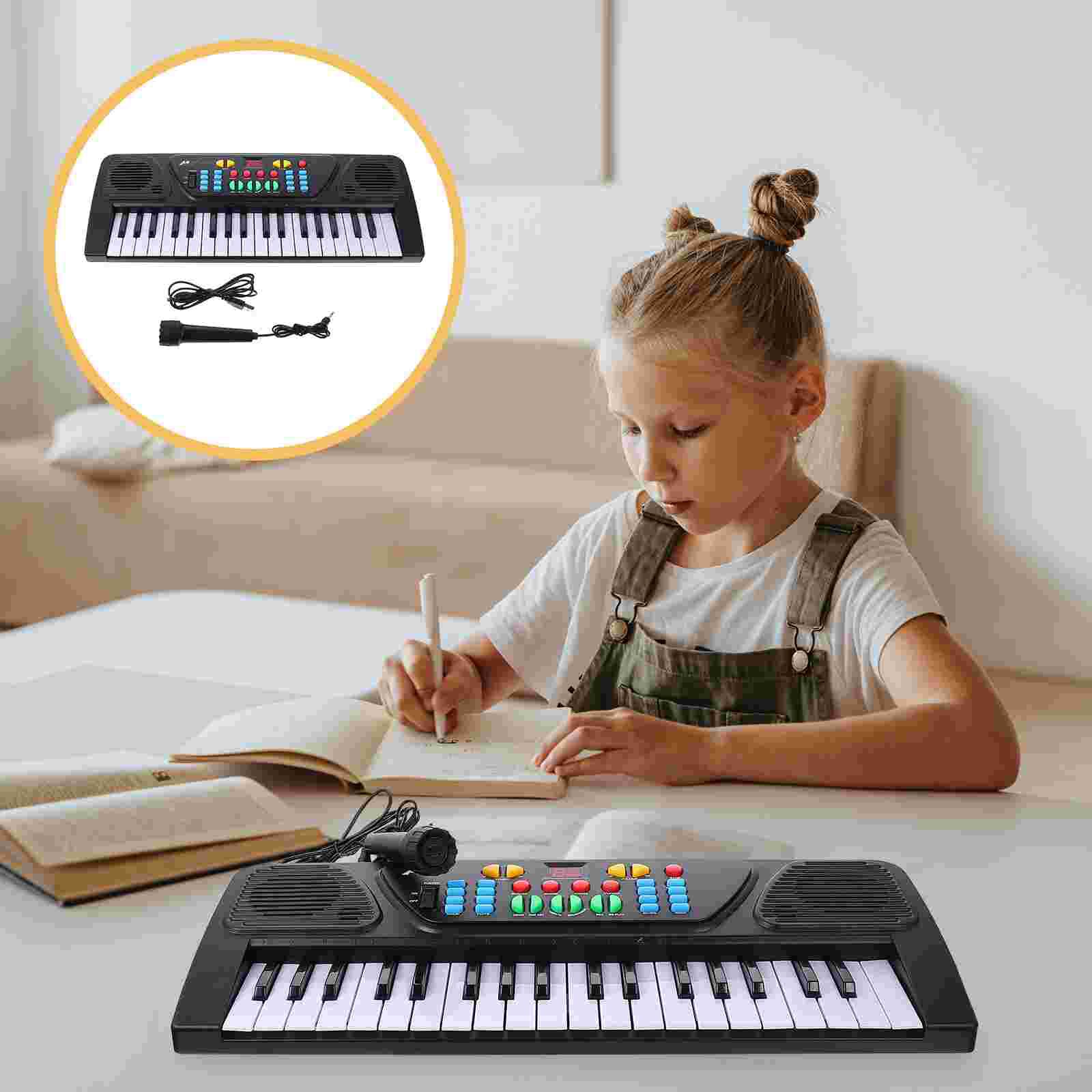 1Set Simulation Piano Multi-functional Children Piano (Black)