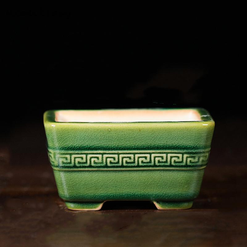 Chinese Style Purple Sand Flower Pots Ceramic Bonsai Pots Antique Desktop Decoration Flower Pots Home Office Flower Pots LC368