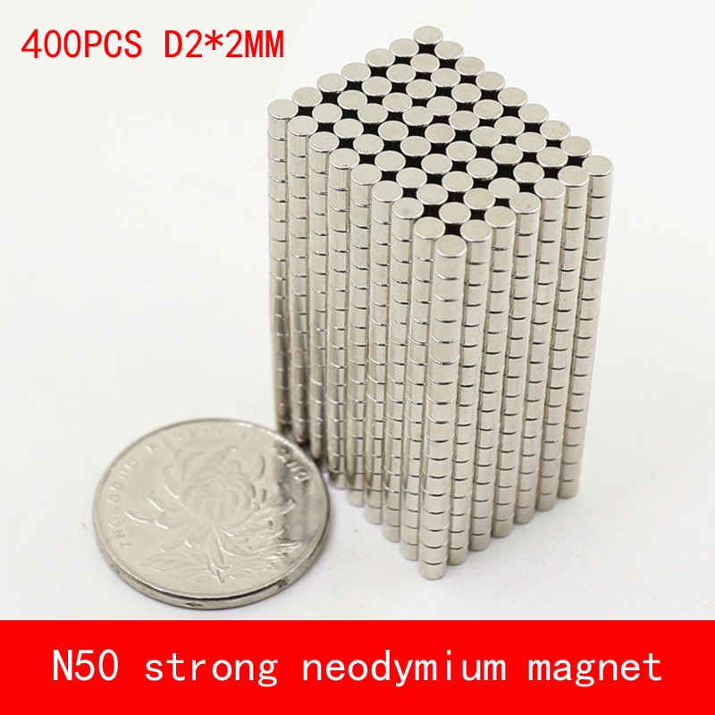 400 PCS D2 * 2mm mini cilinder N50 Sterke magnetische kracht zeldzame aarde Neodymium magneet diameter 2X2 MM