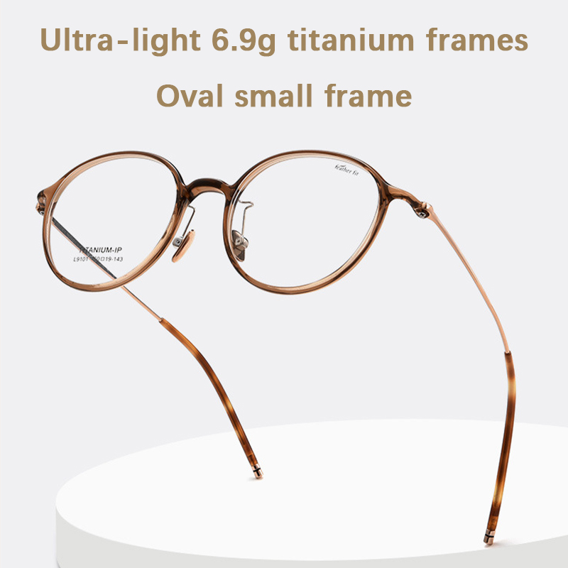 Gafas redondas Retro de titanio puro para mujer, montura ultraligera para miopía, montura decorativa óptica, gafas para ordenador, novedad de 2024