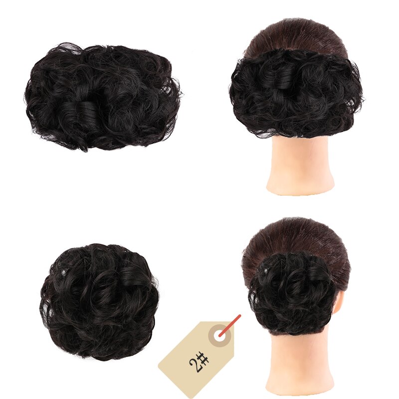 Dianqi Gignon Korte, Krullend, synthetische Blonde Haarspeld De Grote Pudding Haar Geknipt Om De Pruik Met Twee Plastic Kammen: 2