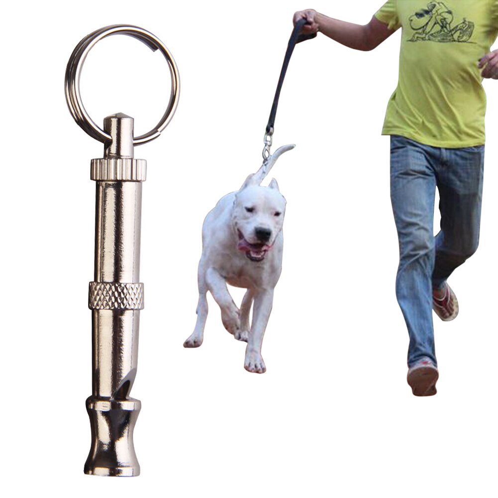 1 Pcs Metal Dog Puppy Whistle Ultrasonic Adjustable Sound Key Training Sound Whistle Sound With Keychain For Dog Pet