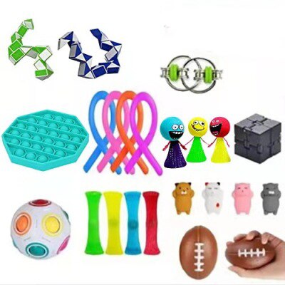 Fidget toys Suit Stress Relief Toys Autism Anxiety Relief Stress Bubble Fidget Sensory Decompression Toy for Kids Adults: set3