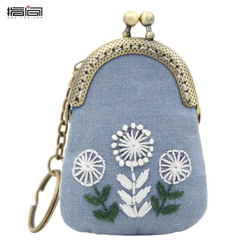 Embroidery Purse Making Kits Purse Frame Kiss Clasp Lovely Fowers Sewing Stitching Handmade Purse Girl: 16