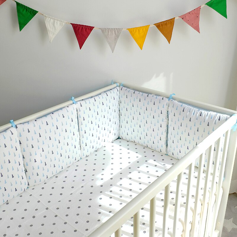6 Stk/set Wieg Bescherming Pad Vierkante Bed Omliggende Wieg Decoratie Gedrukt Kussen Bed Omtrek Bumper Baby Wieg Beddengoed Set: 6