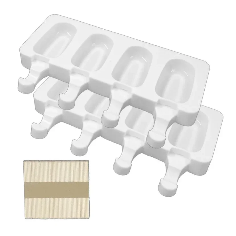 4/8 Cell Ijs Siliconen Mal Zomer Ijs Pop Maker Popsicle Mold Vruchtensap Vriezer Ijsbakje Popsicle Mold Chocolade Tool