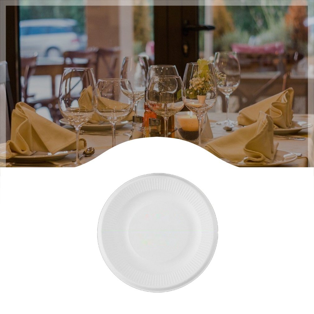 7 inch Disposable sugarcane pulp round Paper plate Children's handmade diy kindergarten art painting food grade sugarcane pulp