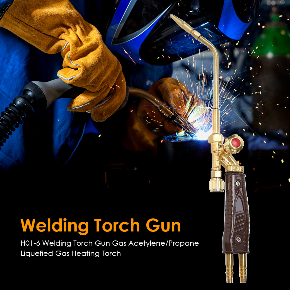 Gas Brazing Torch Welding Torch Injection Suction H01-6 Copper Oxygen Acetylene Heating Torch for Weld Braze Solder