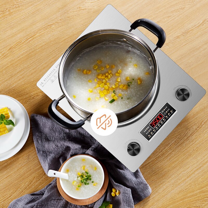 3000W Upgraded Concave Induction Cooker Household Concave Bottom Cooking Pan Integrated Commercial Battery Stove 220V