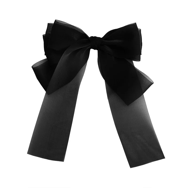 Pinza para el pelo con lazo de hilo blanco y negro para mujer y niña, horquilla para la Cabeza trasera, accesorios para el cabello de , primavera y verano, novedad de 2023