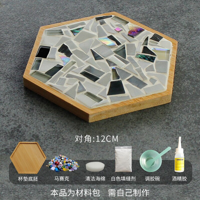 Sous-verre en mosaïque pour bricolage, emballage de matériaux Semi-finis, manuel, , Support de coussin de Pot, Collage carré, artisanat en bambou: M