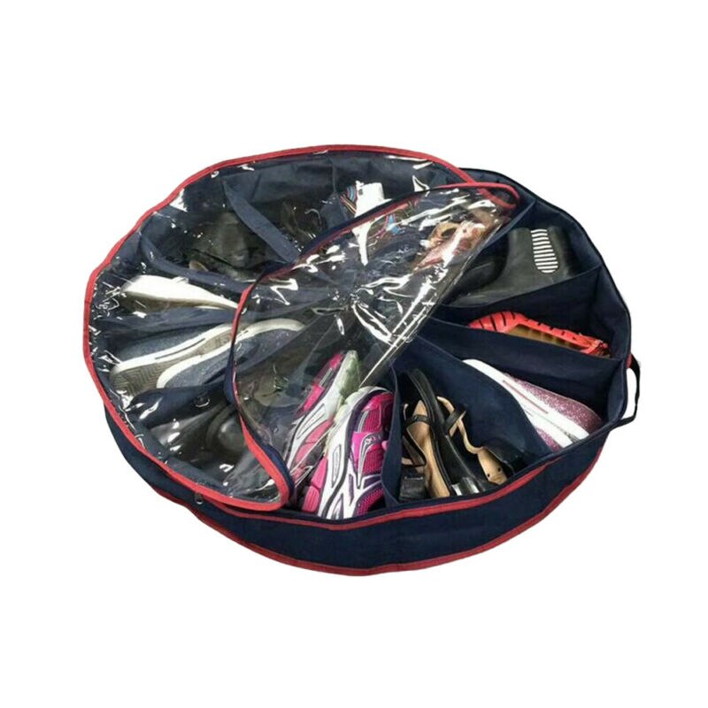 Underbed round sapatos botas solução de armazenamento organizador caixa arrumada tampa/by: Default Title