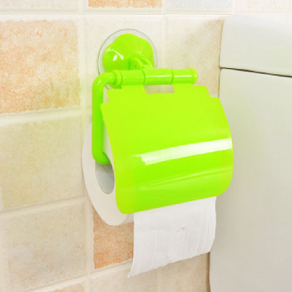 Bathroom Sucker Toilet Box Seamless Waterproof Towel Roll Paper Tube Home Kitchen bathroom Plastic Tissue Box: Green