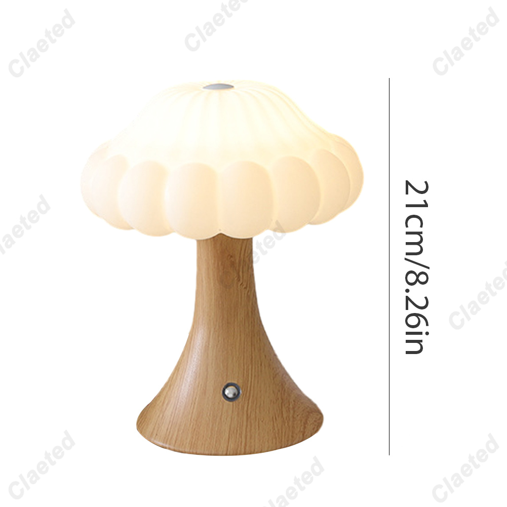 LED Pilz Nachtlicht Aufladen berühren-Schalter Nachttisch Lampe Schlafzimmer Kinderzimmer Schlaf Nacht lampe Raum dekoration: Rosa