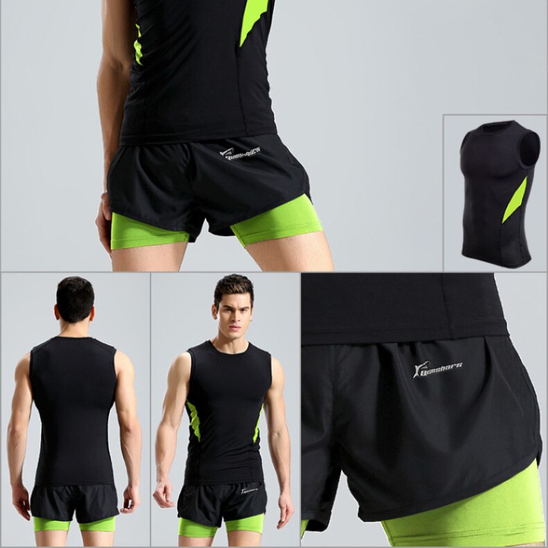 Queshark quick dry løbeshorts anti-sved elastik træning fitness yoga sport korte bukser gym crossfit sweat shorts m -4xl